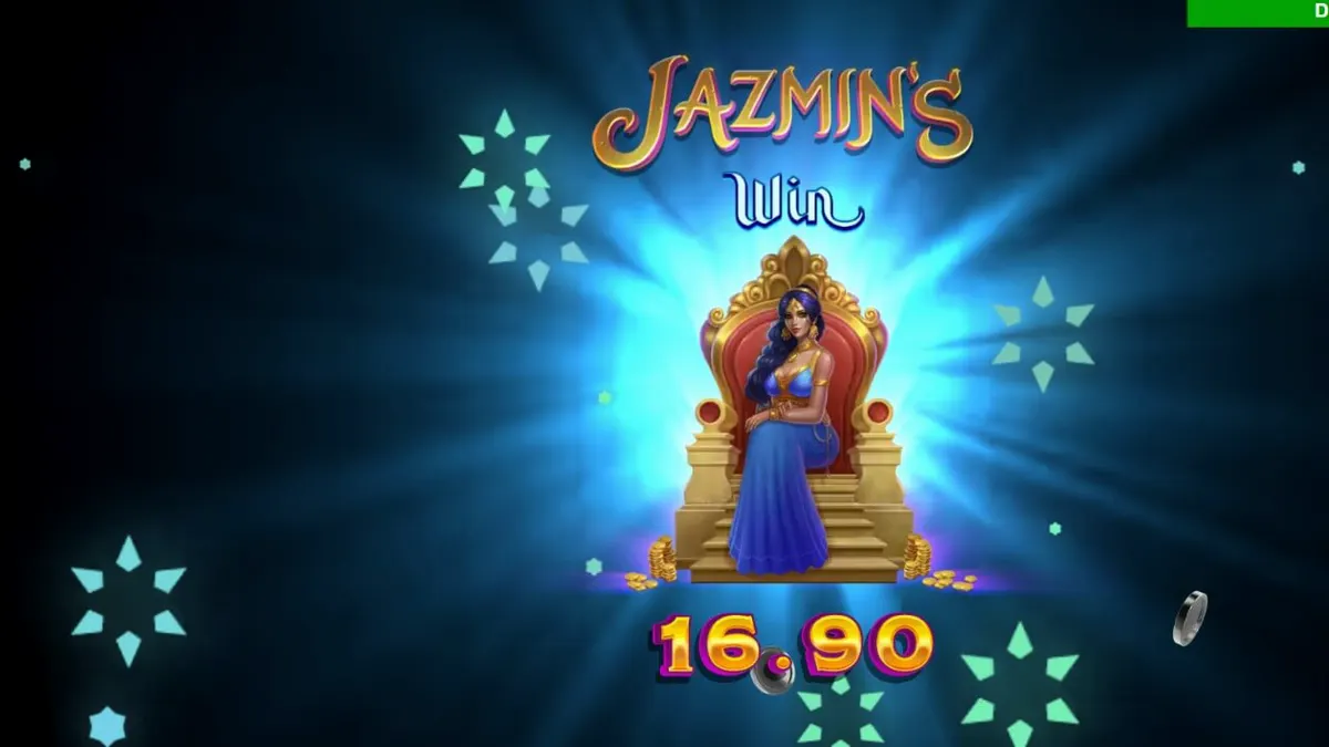 Tampilan visual mewah slot Jazmin’s Wild Ways Smash Pots dengan tema Arabian dan simbol permata